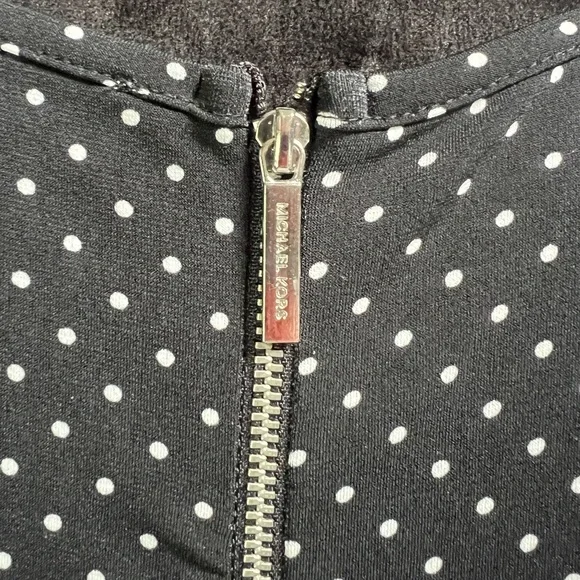 Michael Kors Size Medium Black and White Polkadot Fit and Flare Dress Flowing - Picture 6 of 8